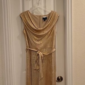 Gold jumpsuit.  Connected apparel. Sz 6